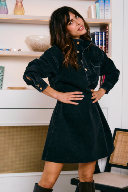 BLACK DENIM DRESS