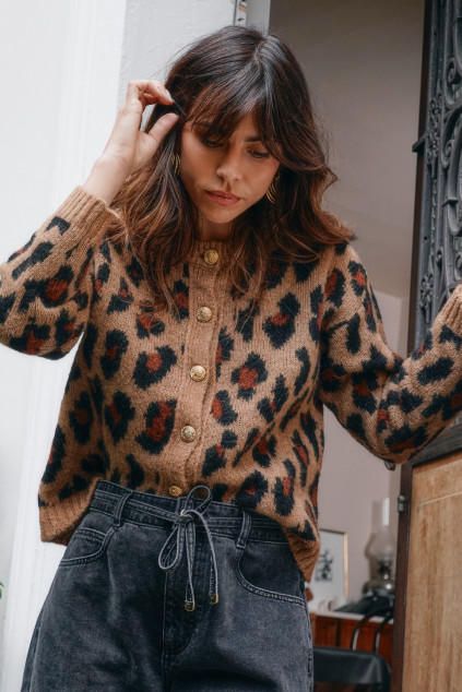 LEONA LEOPARD KNIT VEST