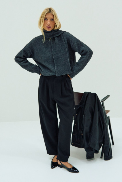 LALA GREY KNIT PULLOVER